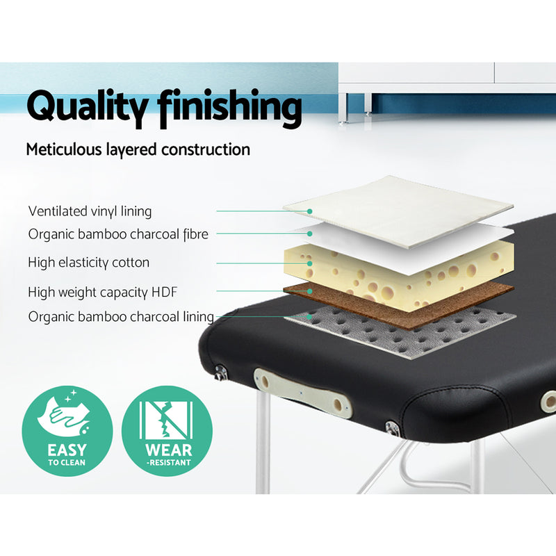 Portable Aluminium Massage Table Adjustable Foldable Bed
