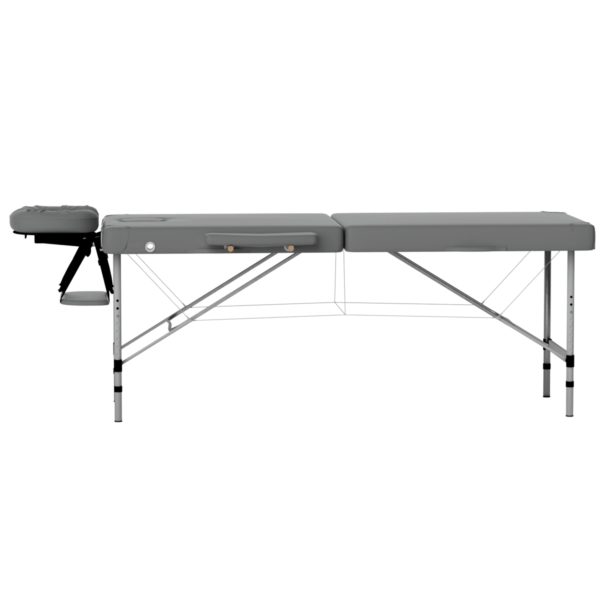 Massage Table 55Cm Portable 2 Fold Aluminium Beauty Bed Grey