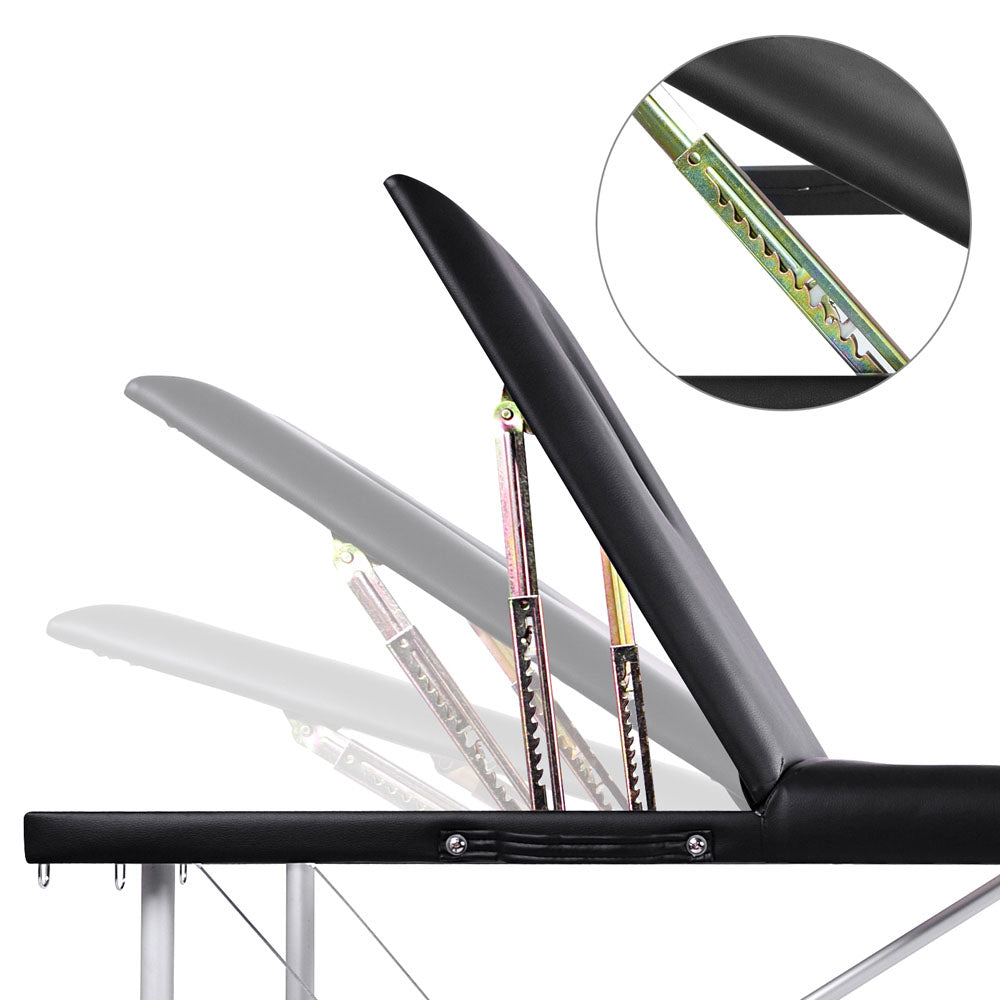 Portable 60Cm 3 Fold Massage Table, Black