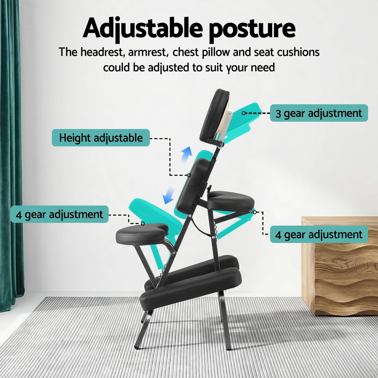 Portable Massage Chair Lightweight 46x48x130cm