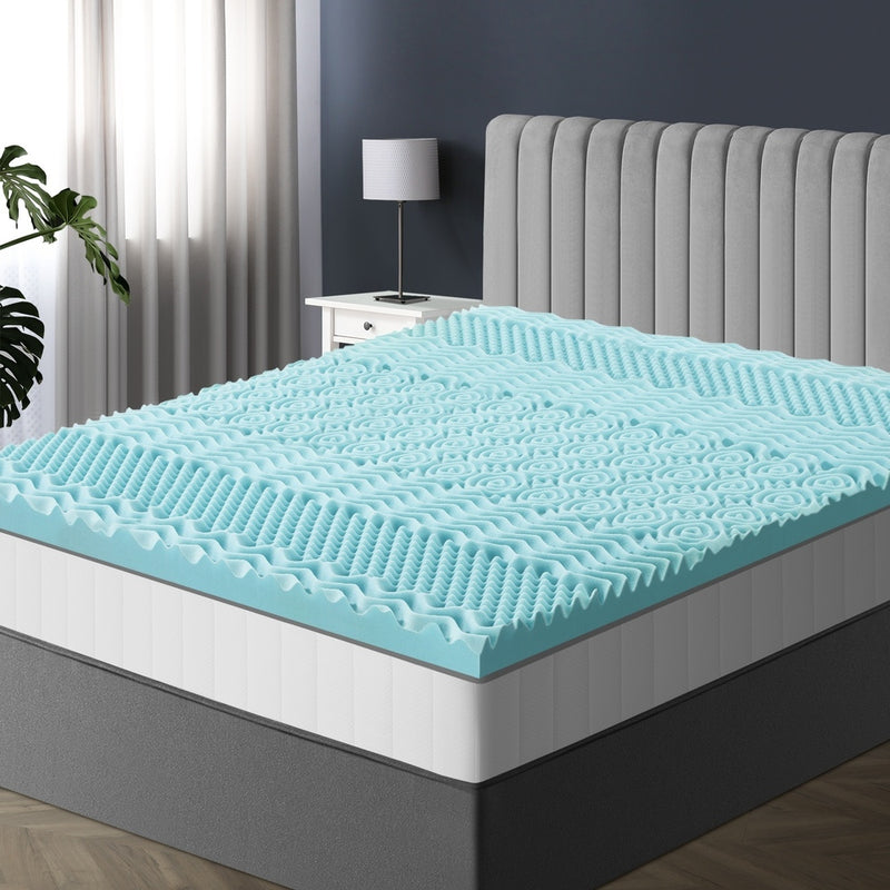Memory Foam Mattress Topper Cool Gel Bamboo Cover 7-Zone 8CM with Bamboo finish - photo 28
