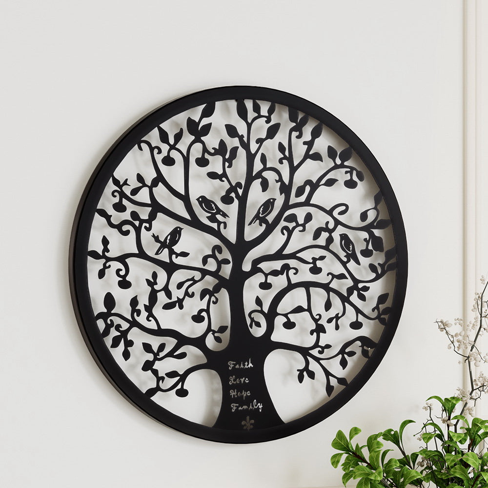 Metal Wall Art Of Life Round Frame