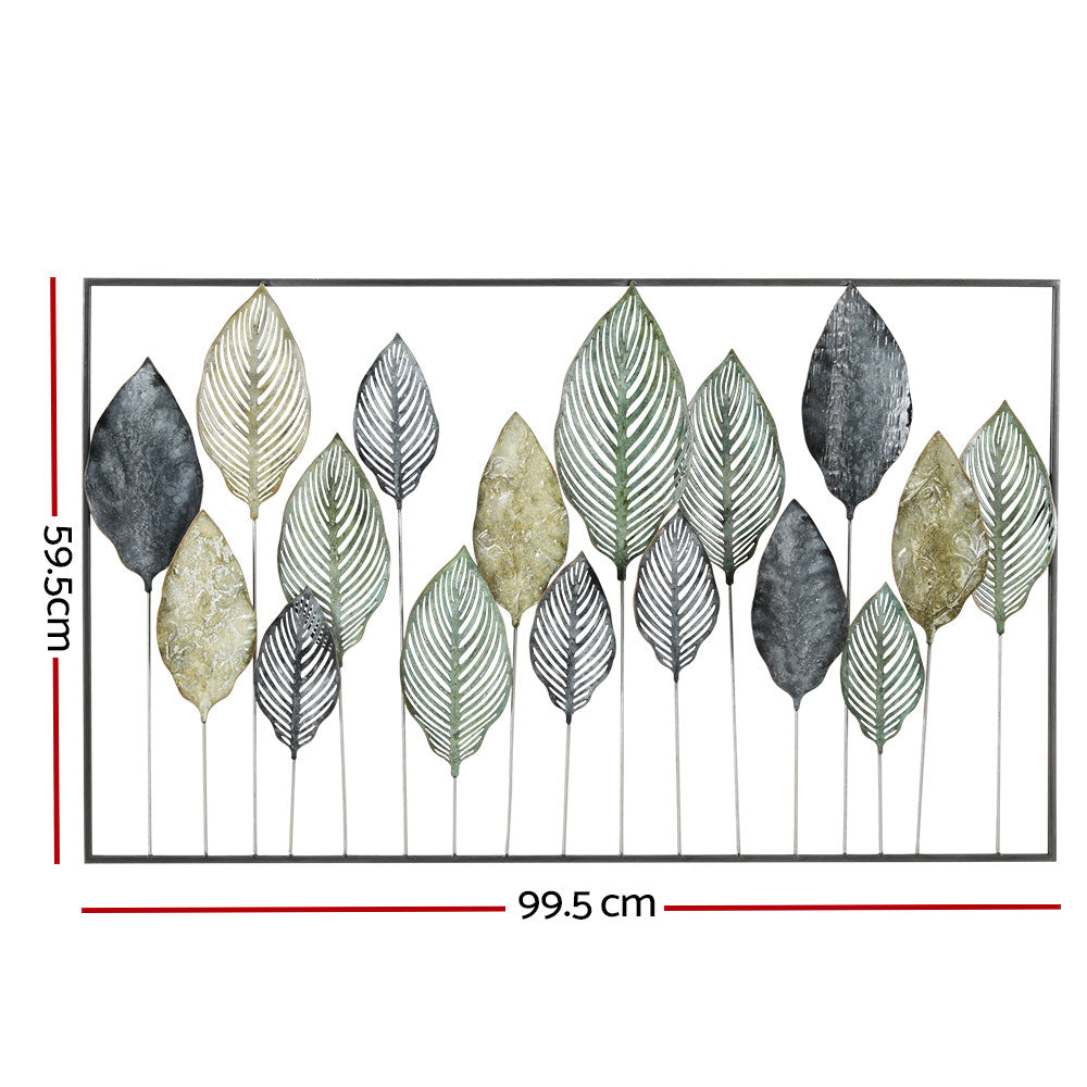 3D Wall Art - Metal Wall Art Tree of Life Leaf Sculpture Framed Home Decor Multi