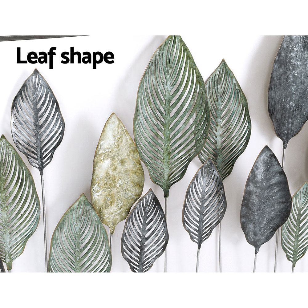 Metal Wall Art Tree of Life Leaf Sculpture Framed Home Decor Multi, 3D Wall Art