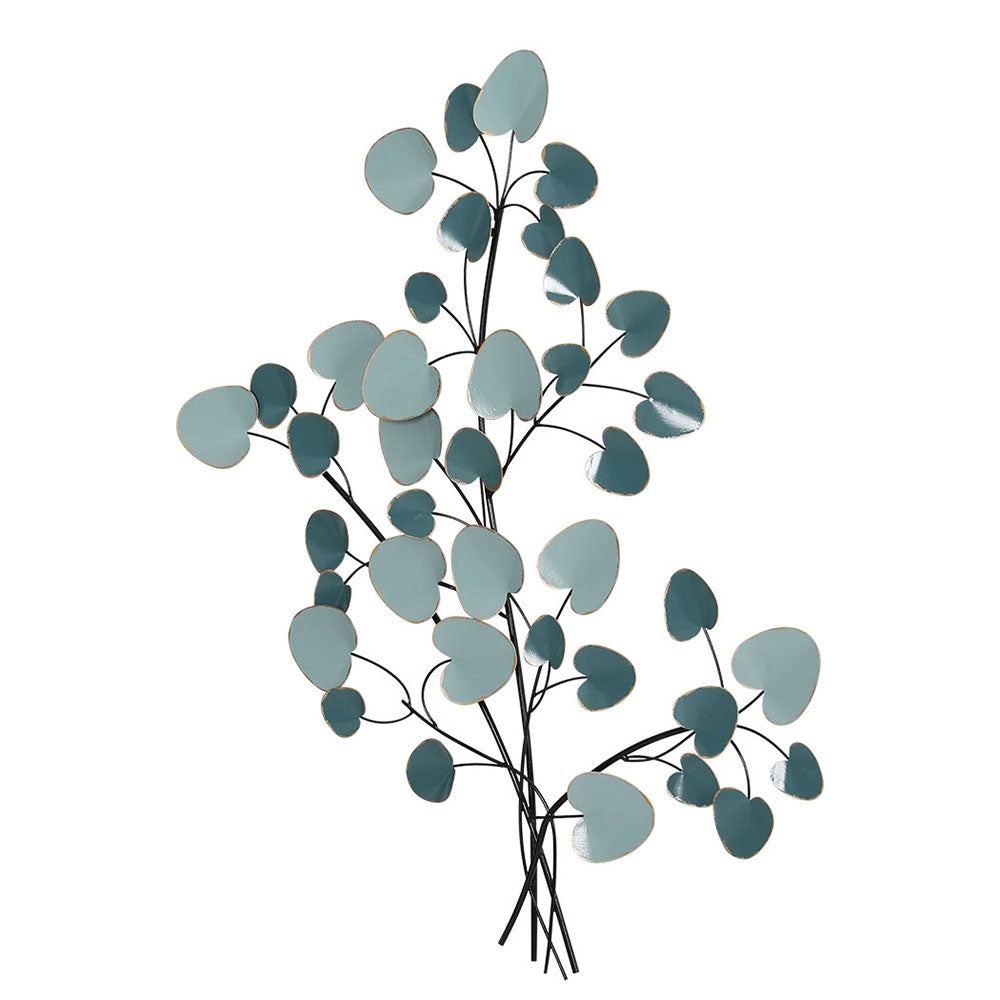 Metal Wall Art Hanging Sculpture Home Decor Leaf Tree Of Life Blue