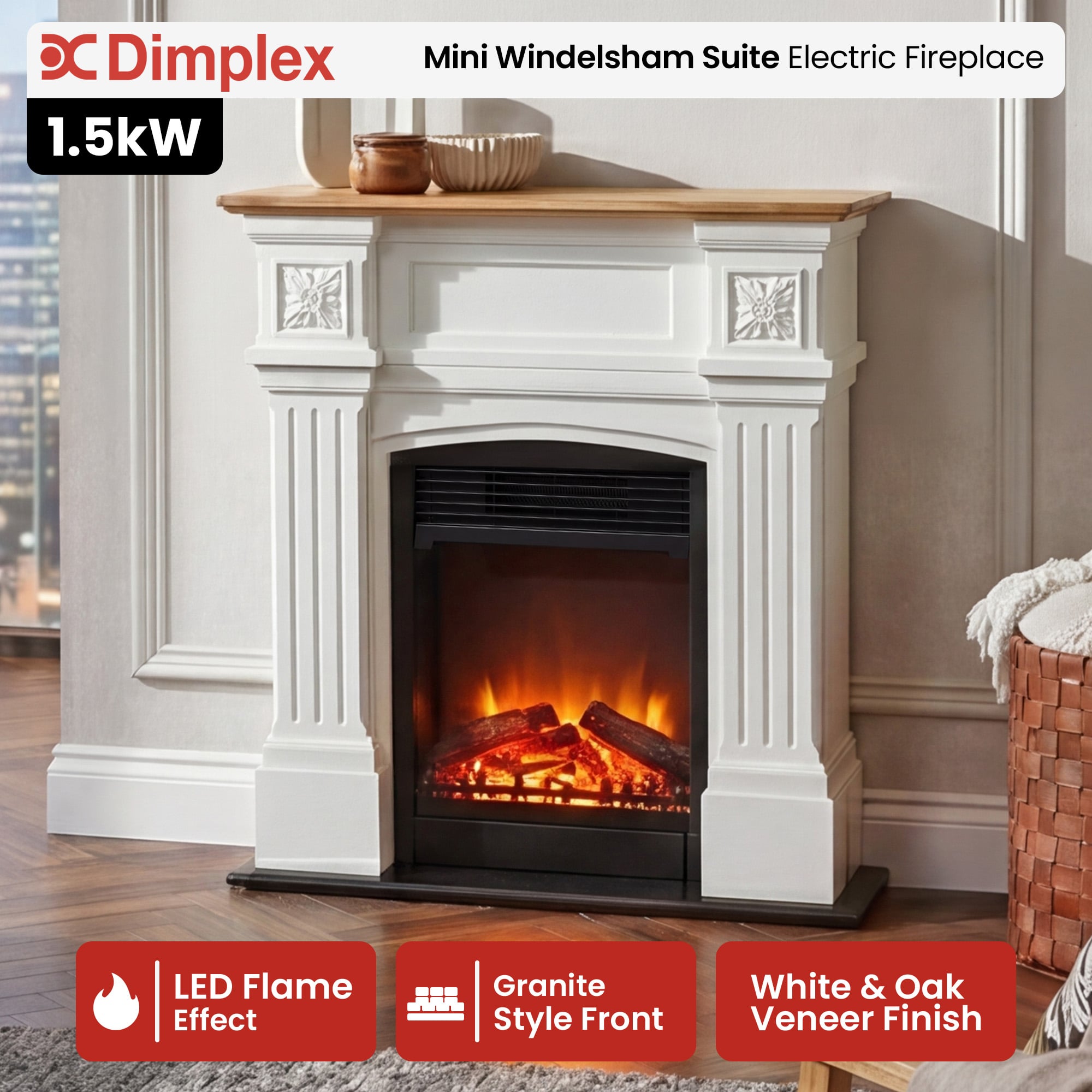 Electric Fireplace Mini Suite 85x26x93cm