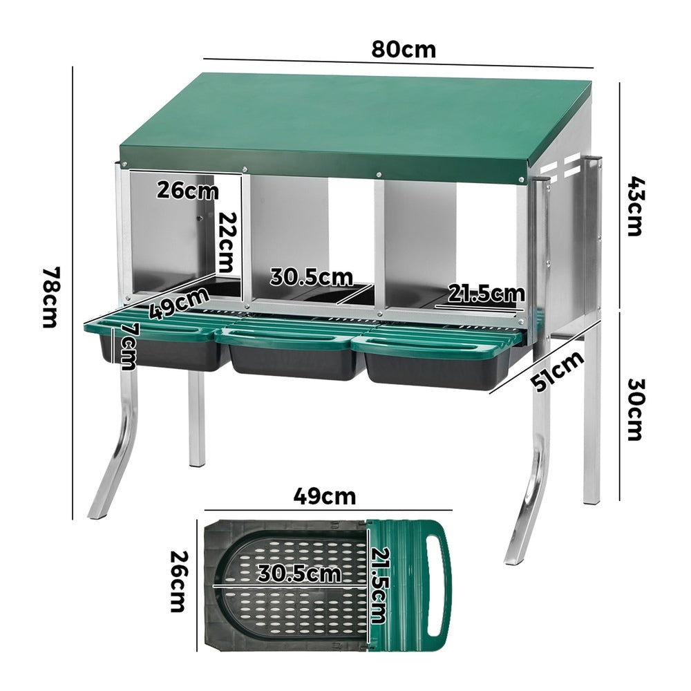Chicken Nesting Box With Stand 80x51x78cm