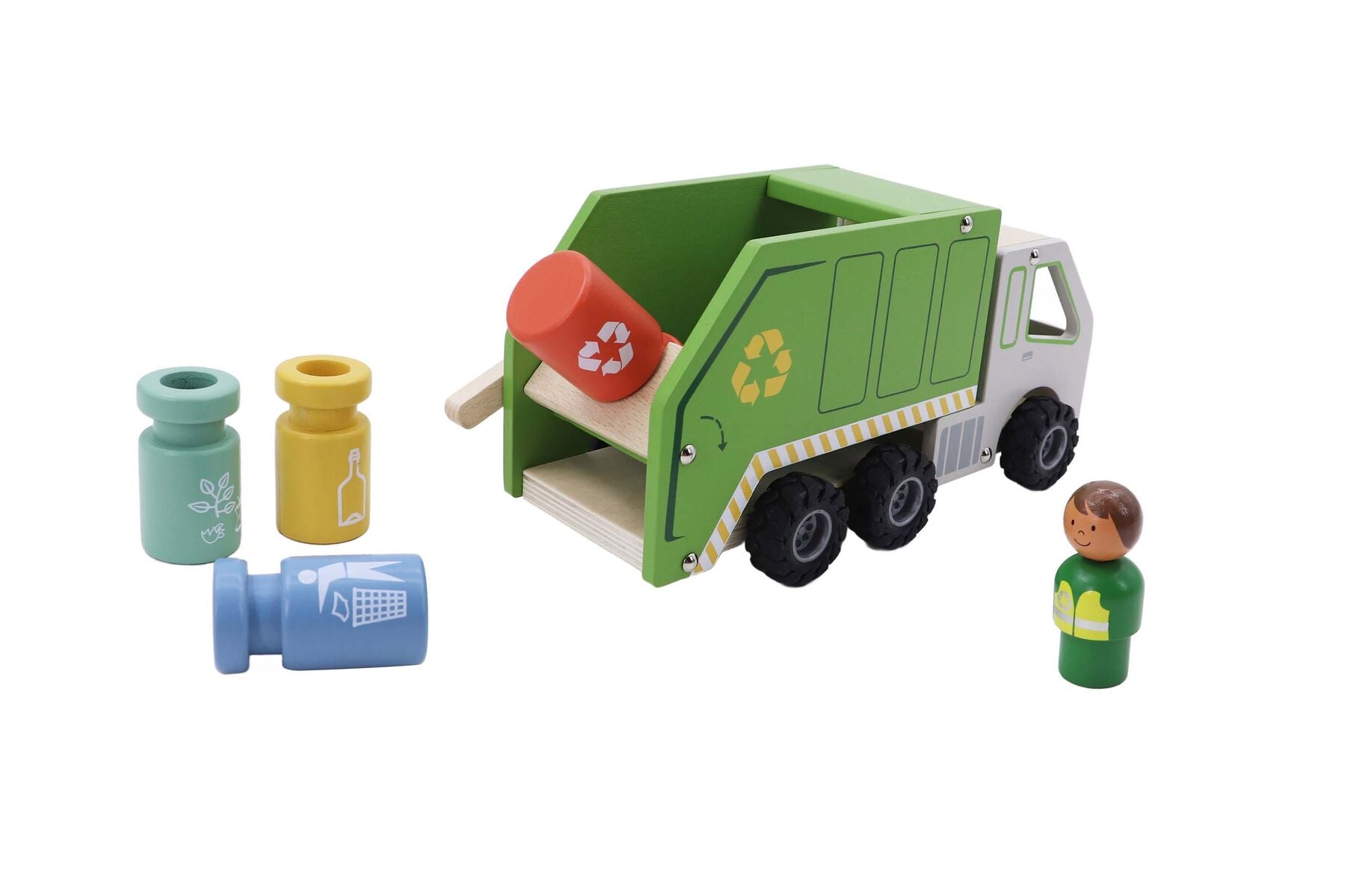 Wooden Recycling Truck Playset