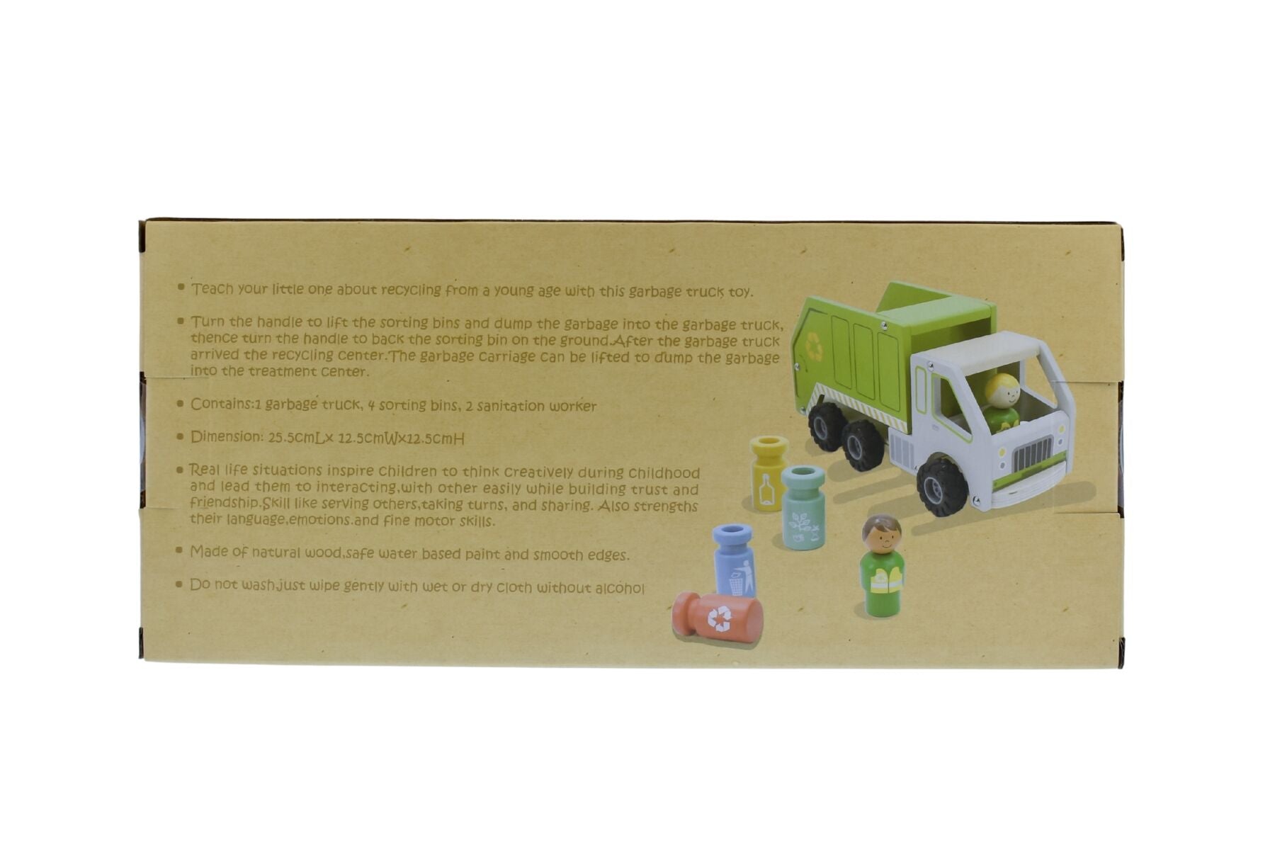 Wooden Recycling Truck Playset