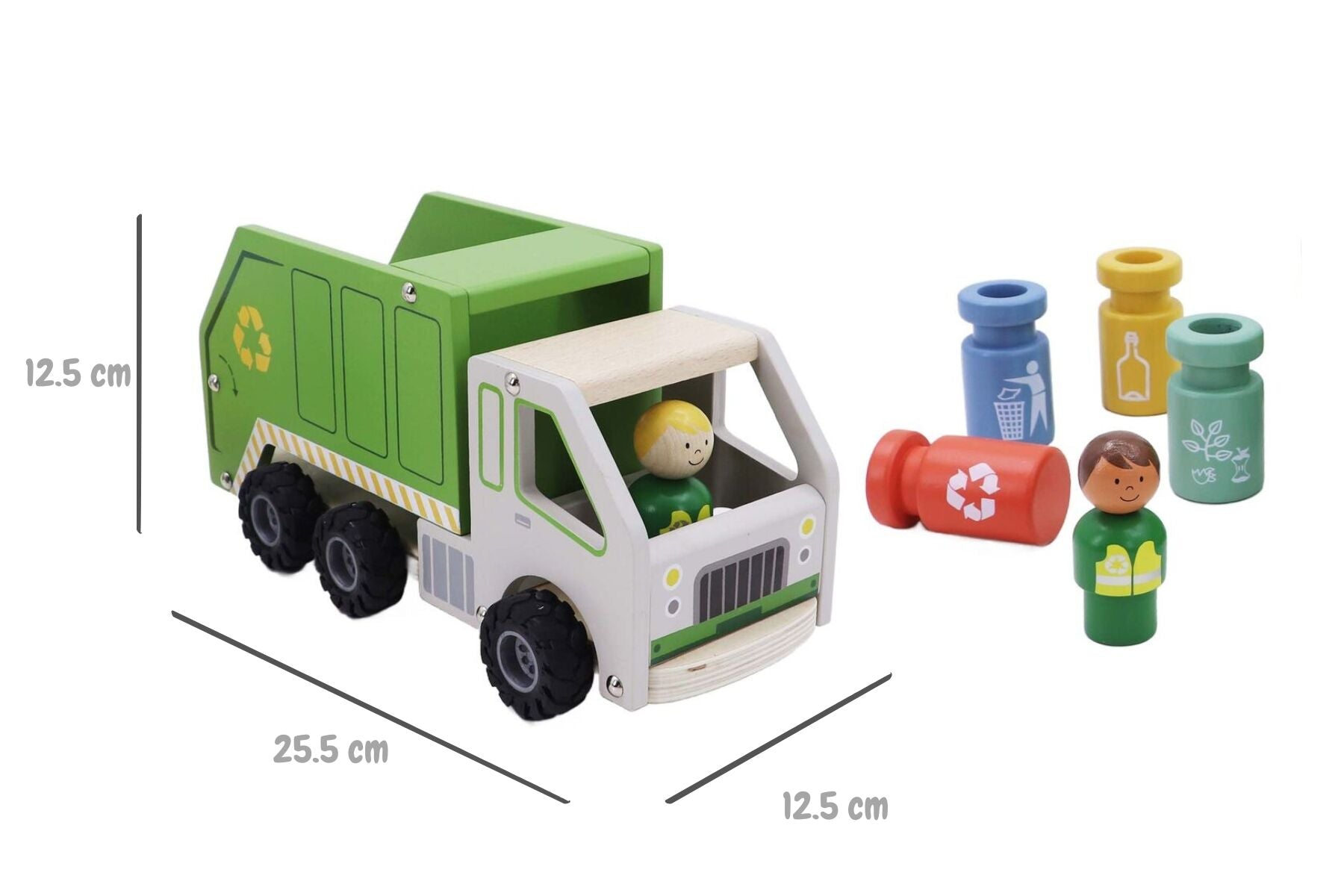 Wooden Recycling Truck Playset