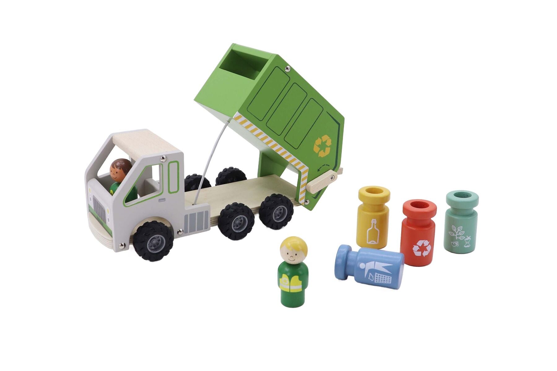Wooden Recycling Truck Playset