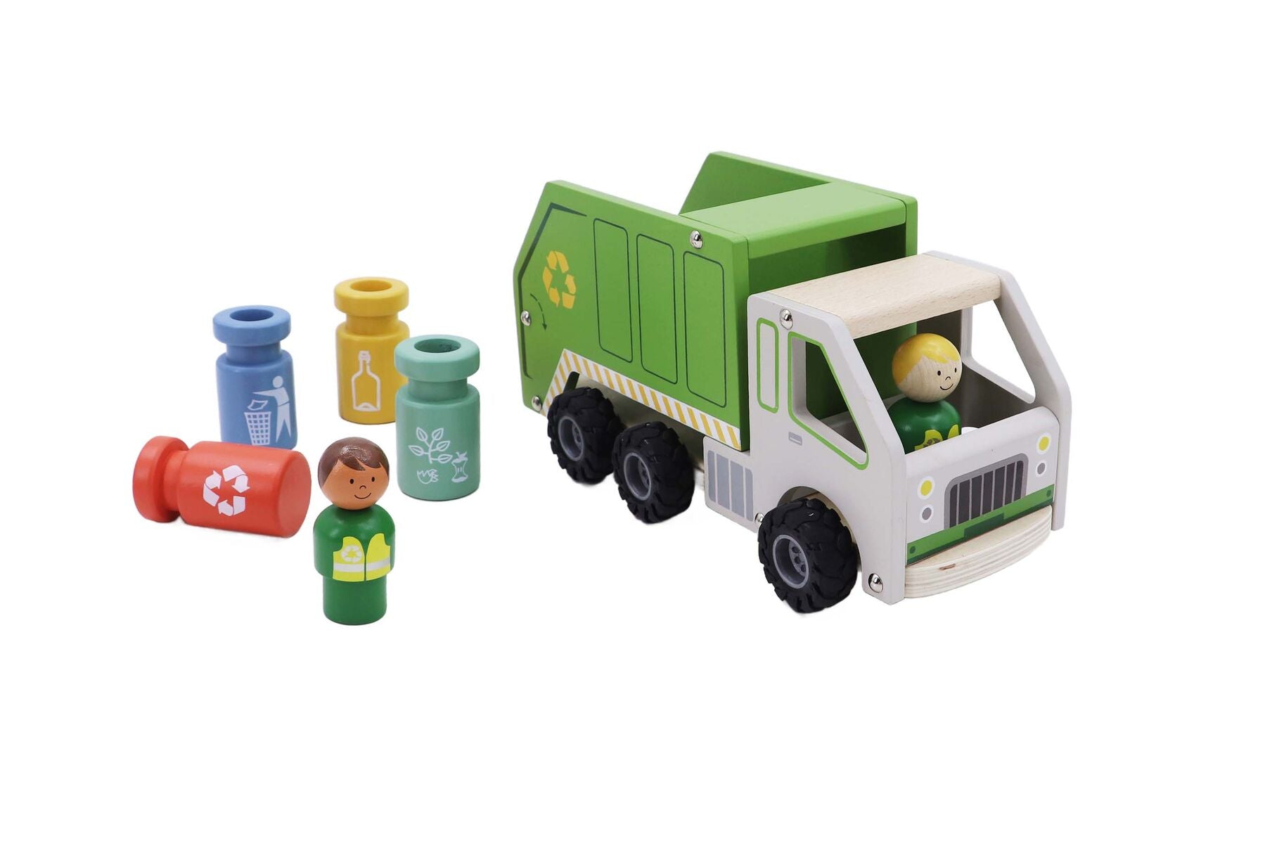 Wooden Recycling Truck Playset