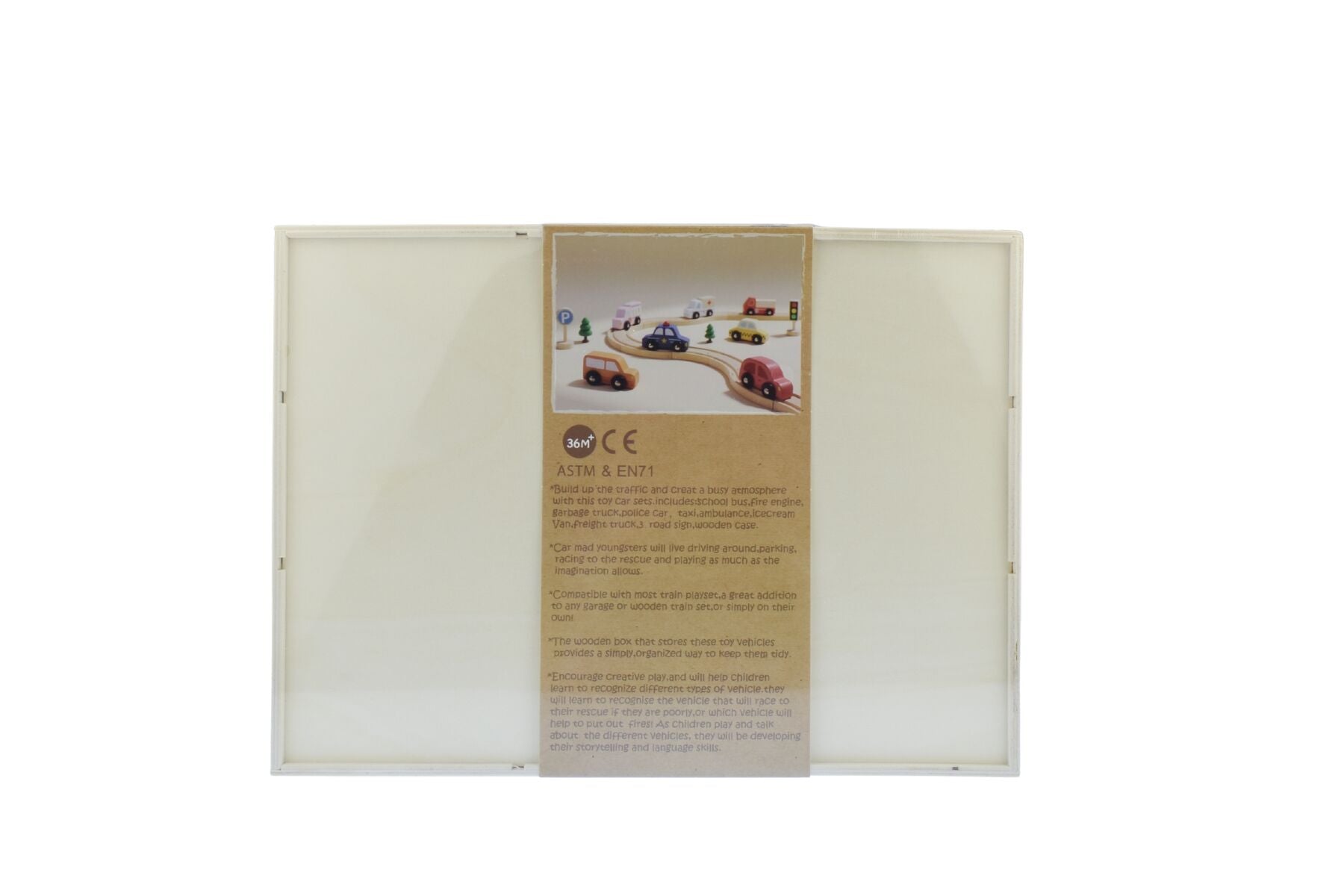 Wooden Transportation Set Cream