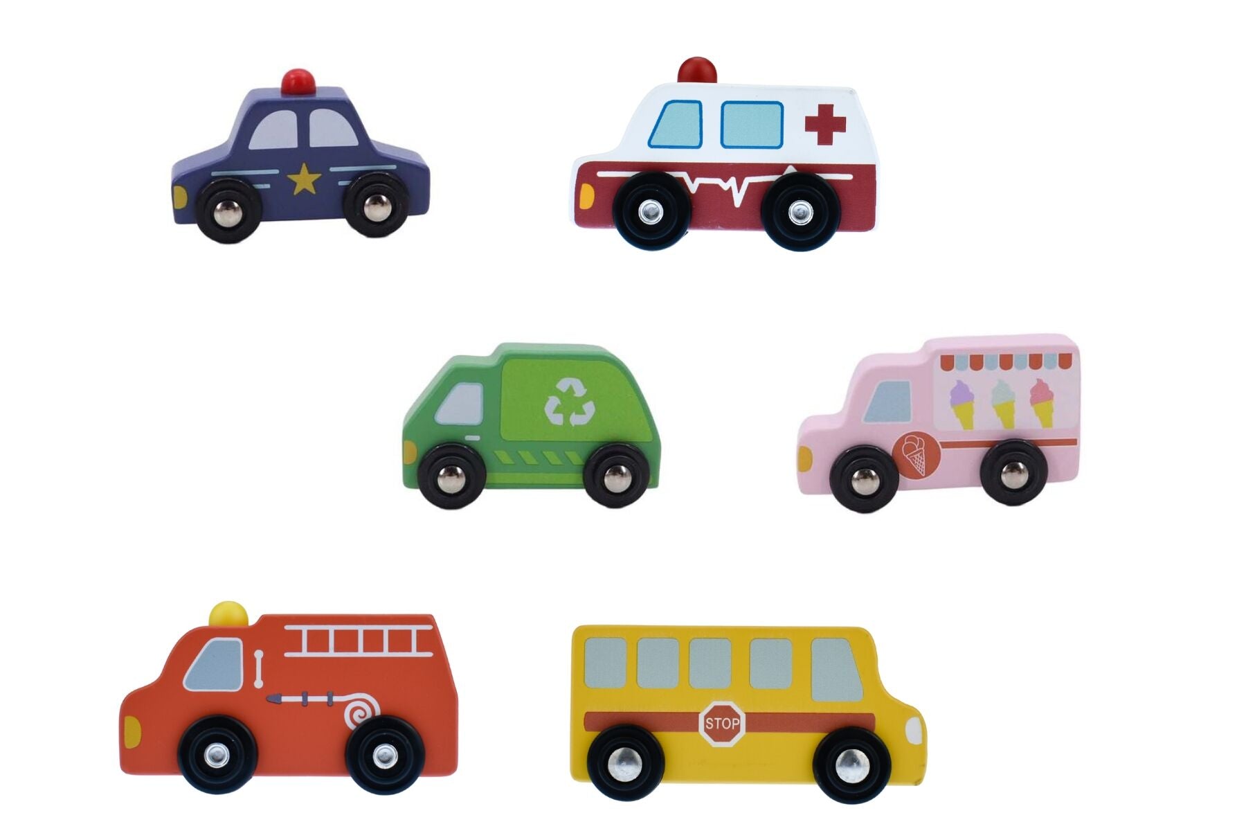 Wooden Vehicle Set Collection