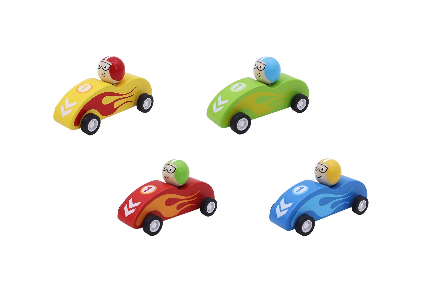 Wooden Racing Cars Pull Back