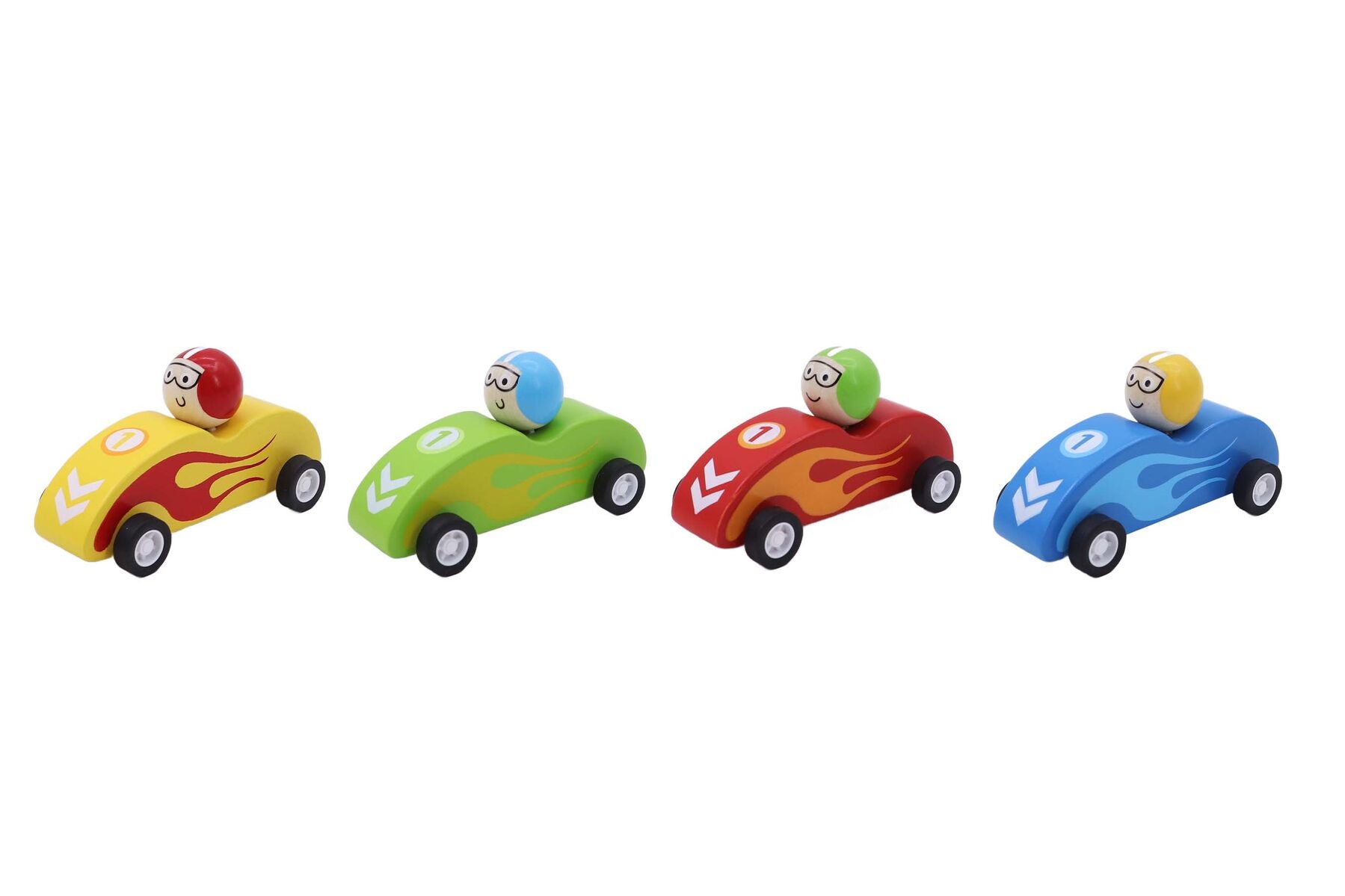 Wooden Racing Cars Pull Back