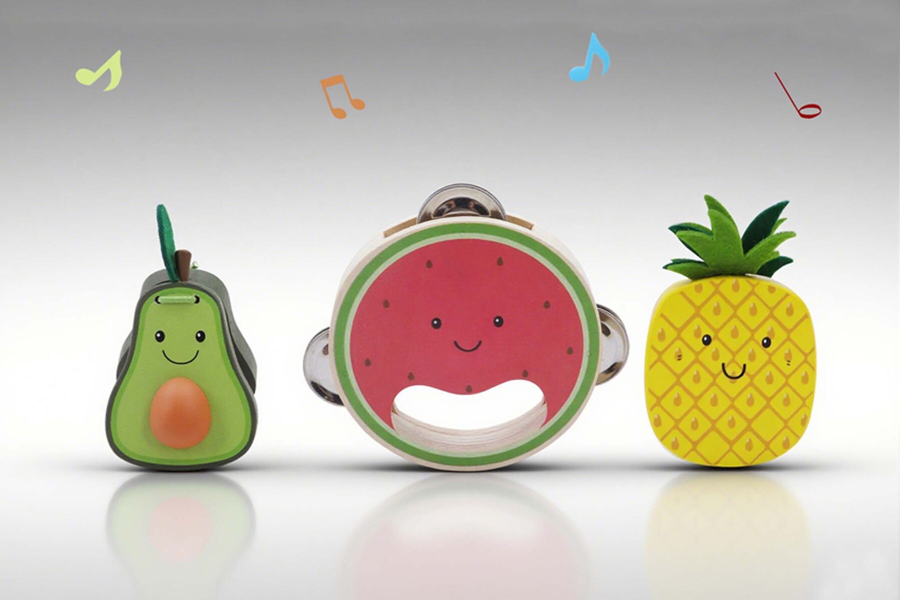 Wooden Musical Fruit Set 10.5x2x10.5cm