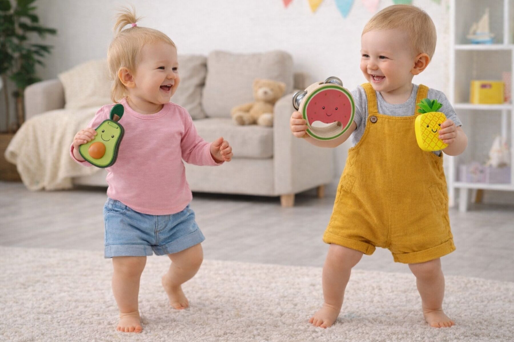 Wooden Musical Fruit Set 10.5x2x10.5cm