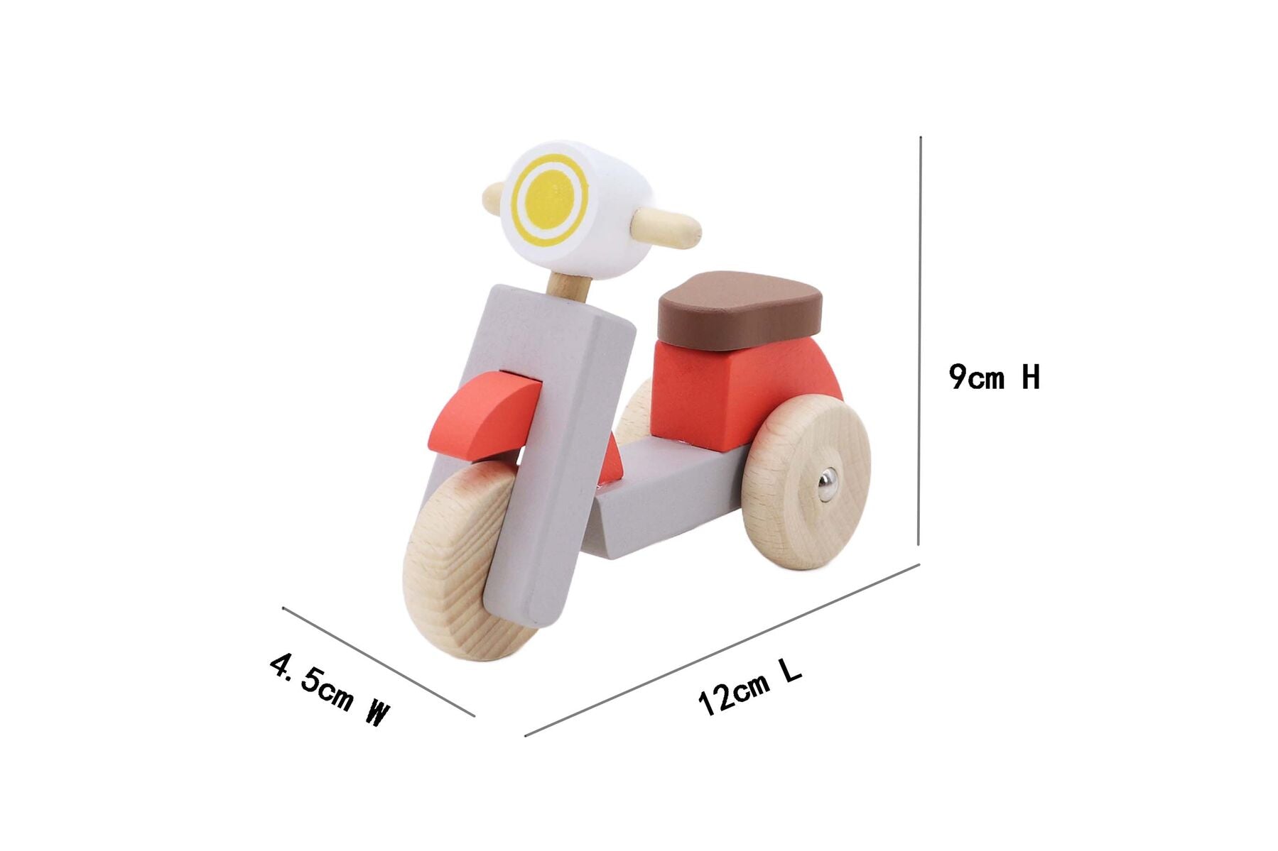 Wooden Scooter Set Handcrafted 12x4.5x9cm