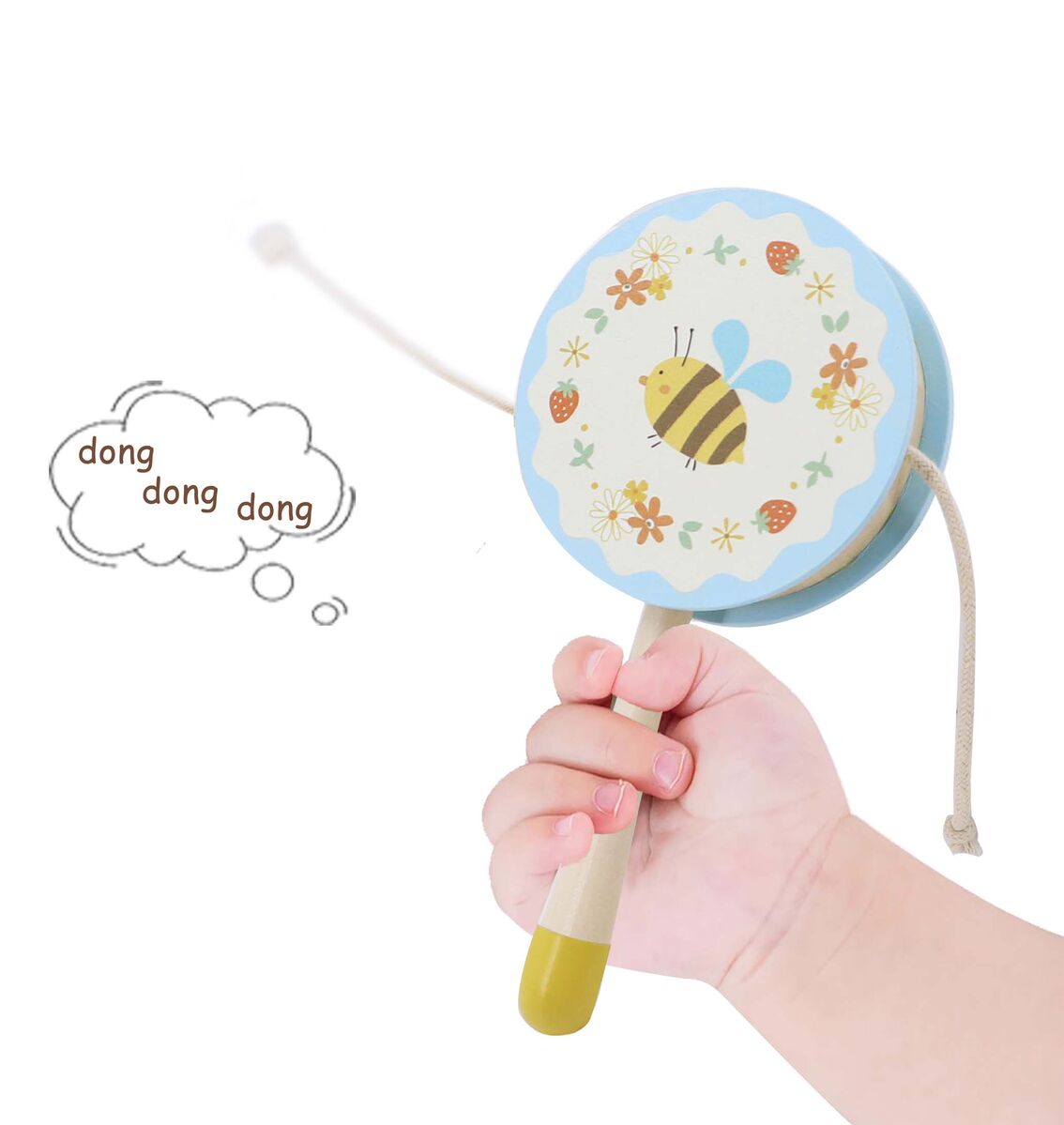 Twist Drum Set Wooden Musical Toy 18x9x1cm