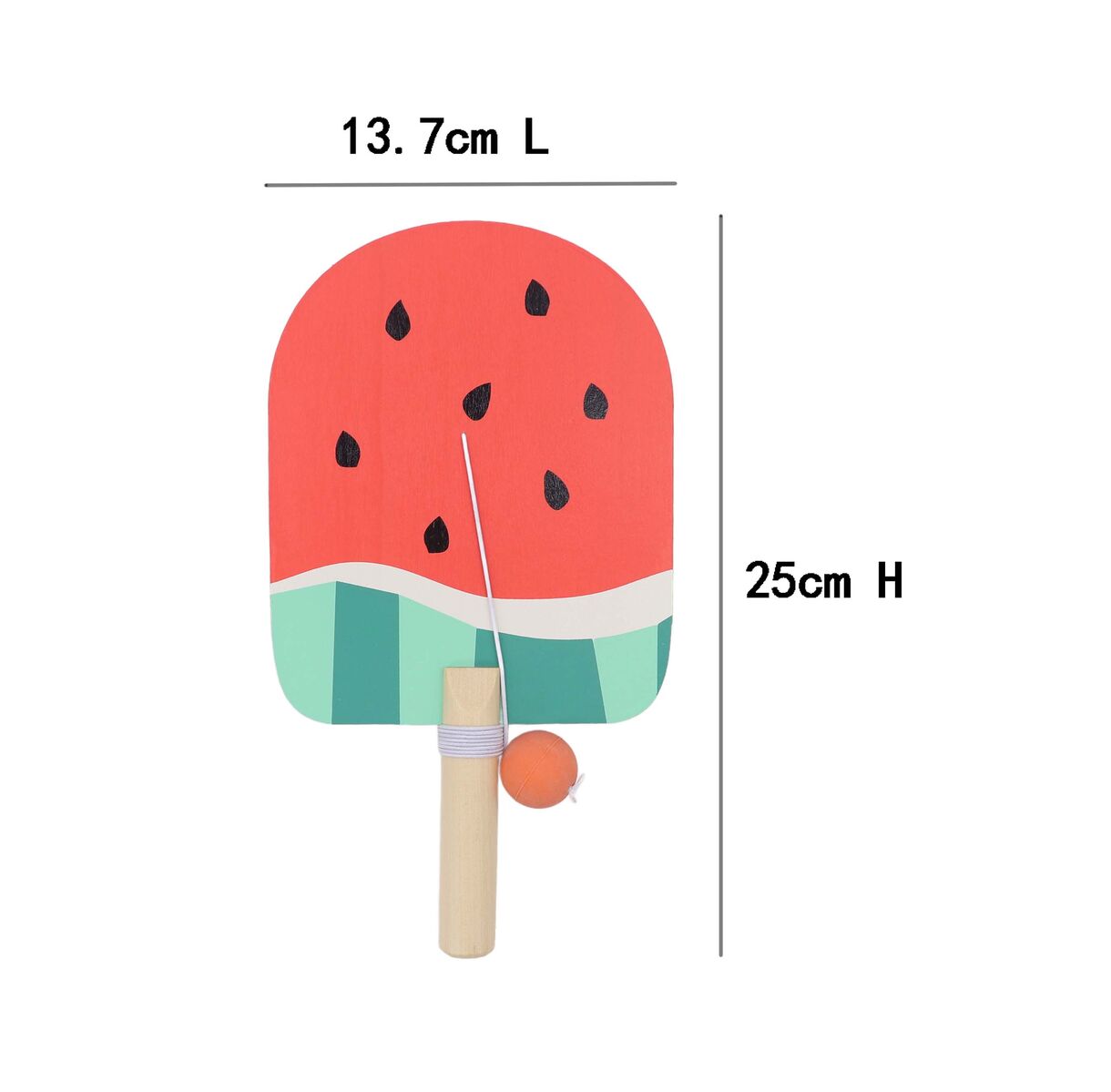 Wooden Paddle Ball Set Tropical 24.5x13.5x1.5cm