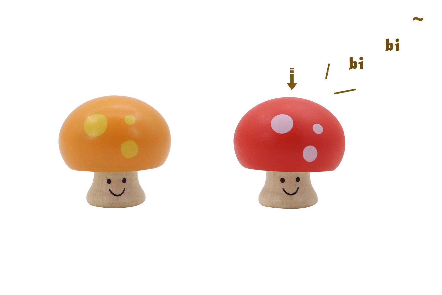 Wooden Squeaky Toy Mushroom Set 5.5x5.5x5cm