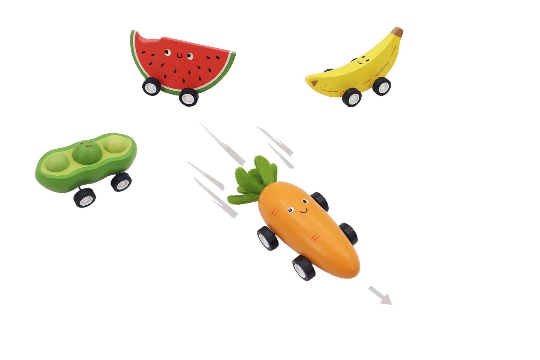 Wooden Fruit Vehicles Set 9x5x4cm