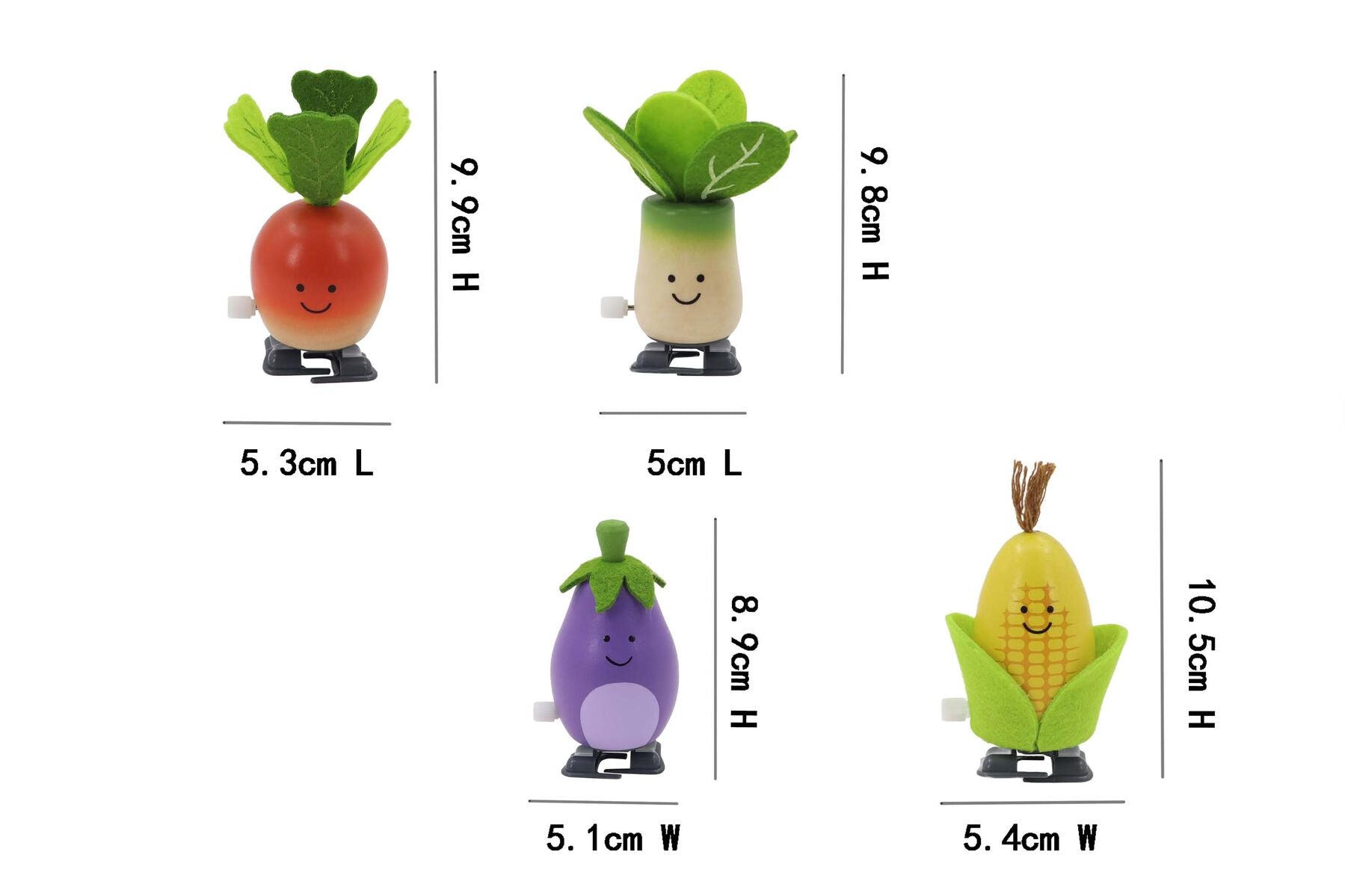 Wooden Wind Up Toy Set 5x5x85cm