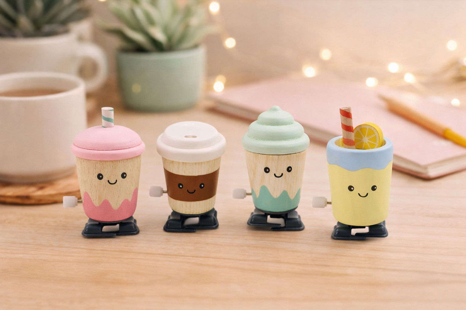 Wooden Walking Toys Set 4.5x4.5x8cm