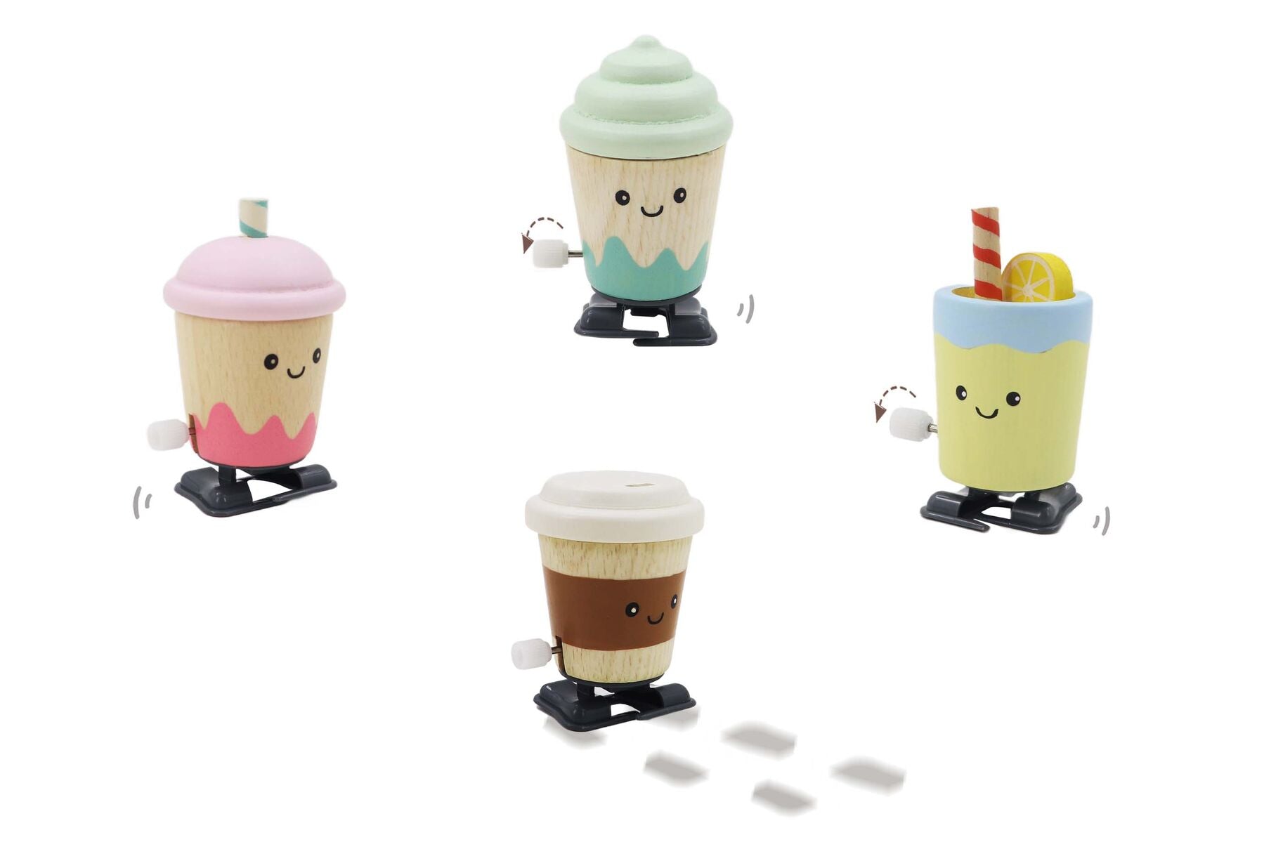 Wooden Walking Toys Set 4.5x4.5x8cm
