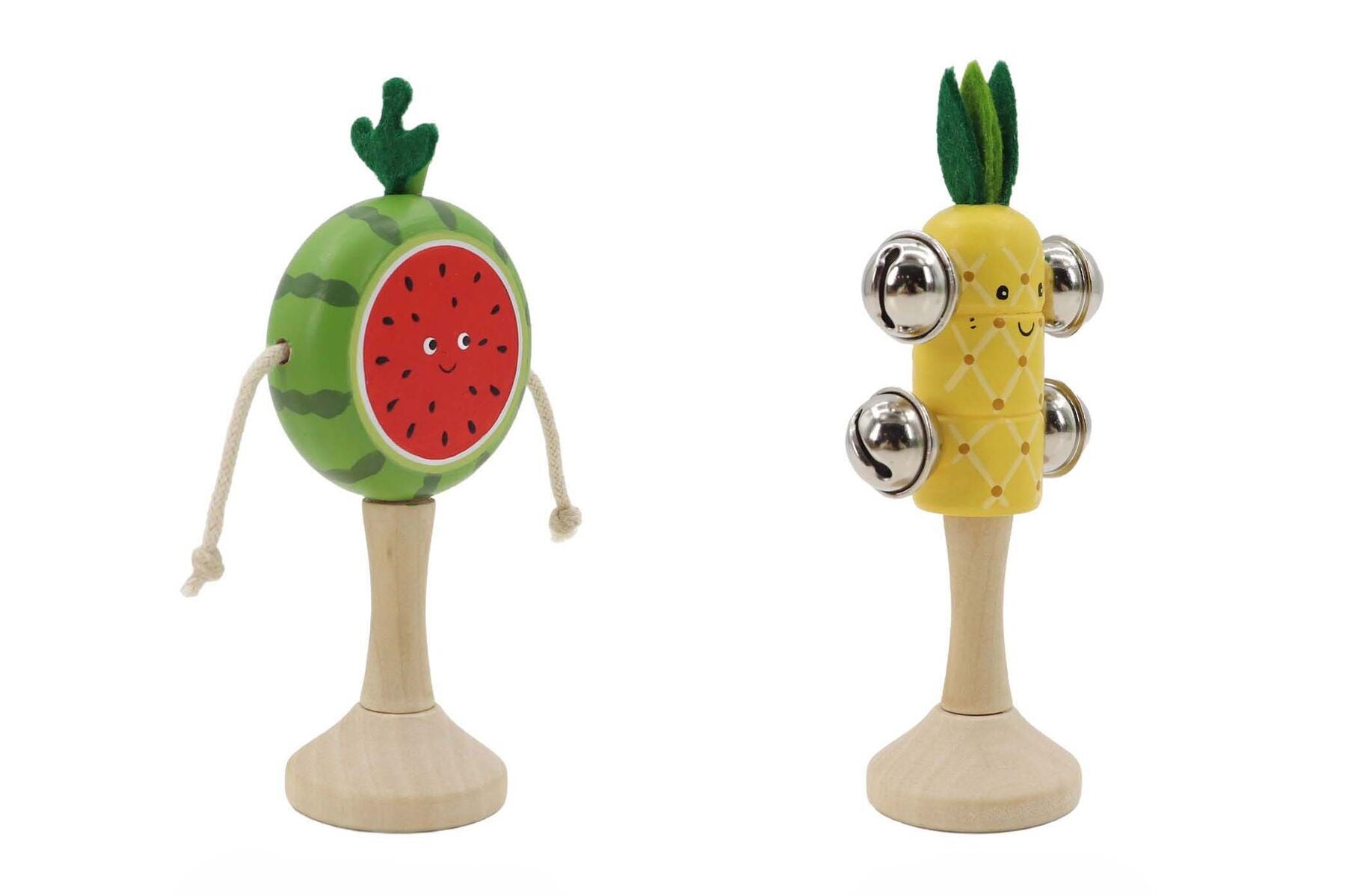 Wooden Musical Fruit Set Natural 6x6x14.5cm