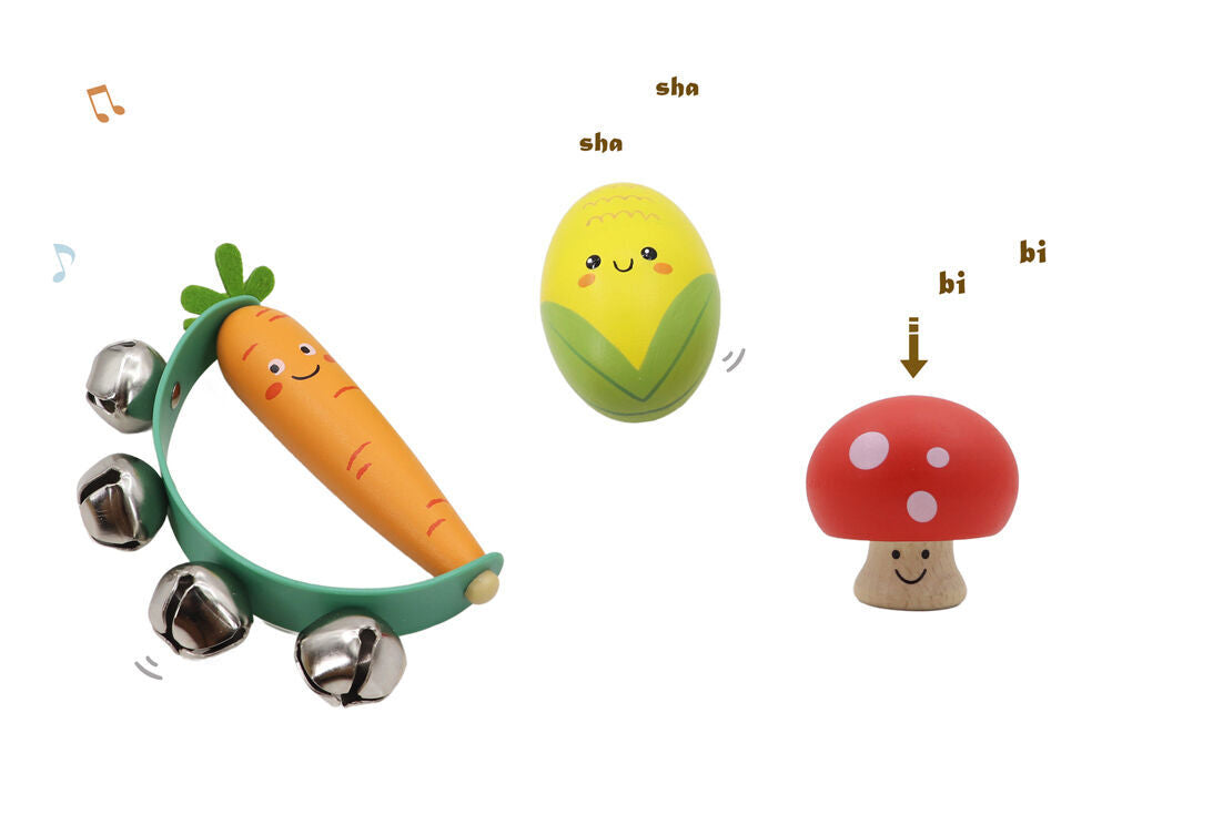 Musical Veggie Set Wooden 9x3x13.5cm