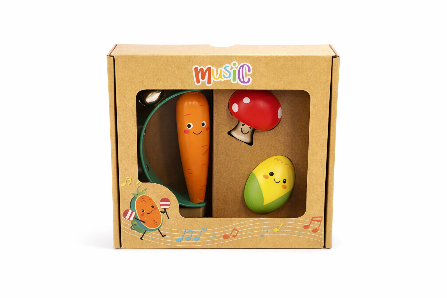 Musical Veggie Set Wooden 9x3x13.5cm