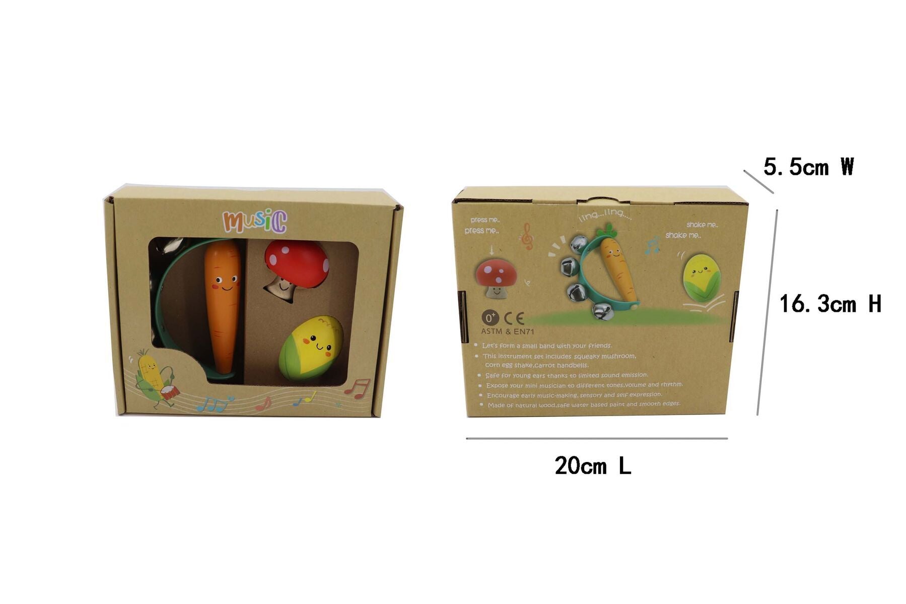 Musical Veggie Set Wooden 9x3x13.5cm