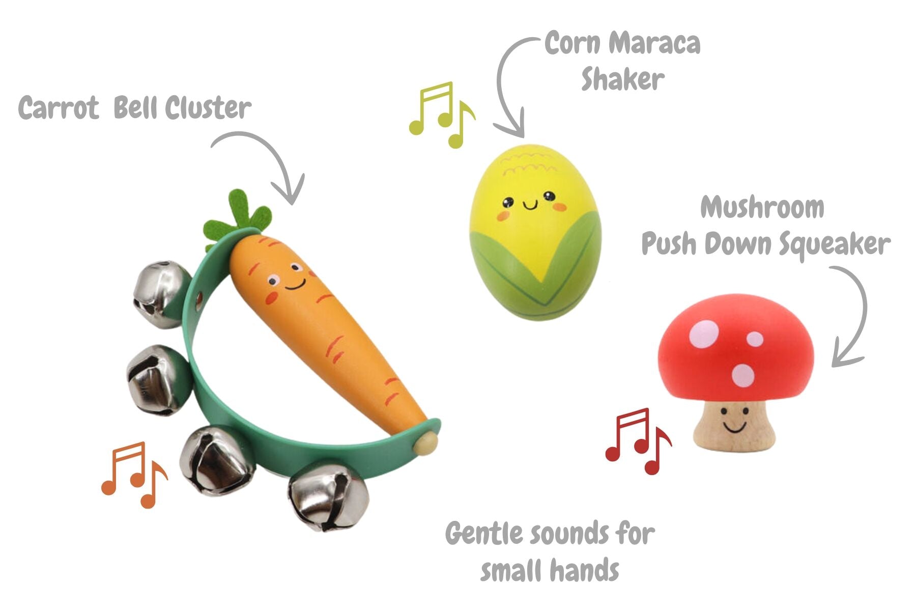Musical Veggie Set Wooden 9x3x13.5cm