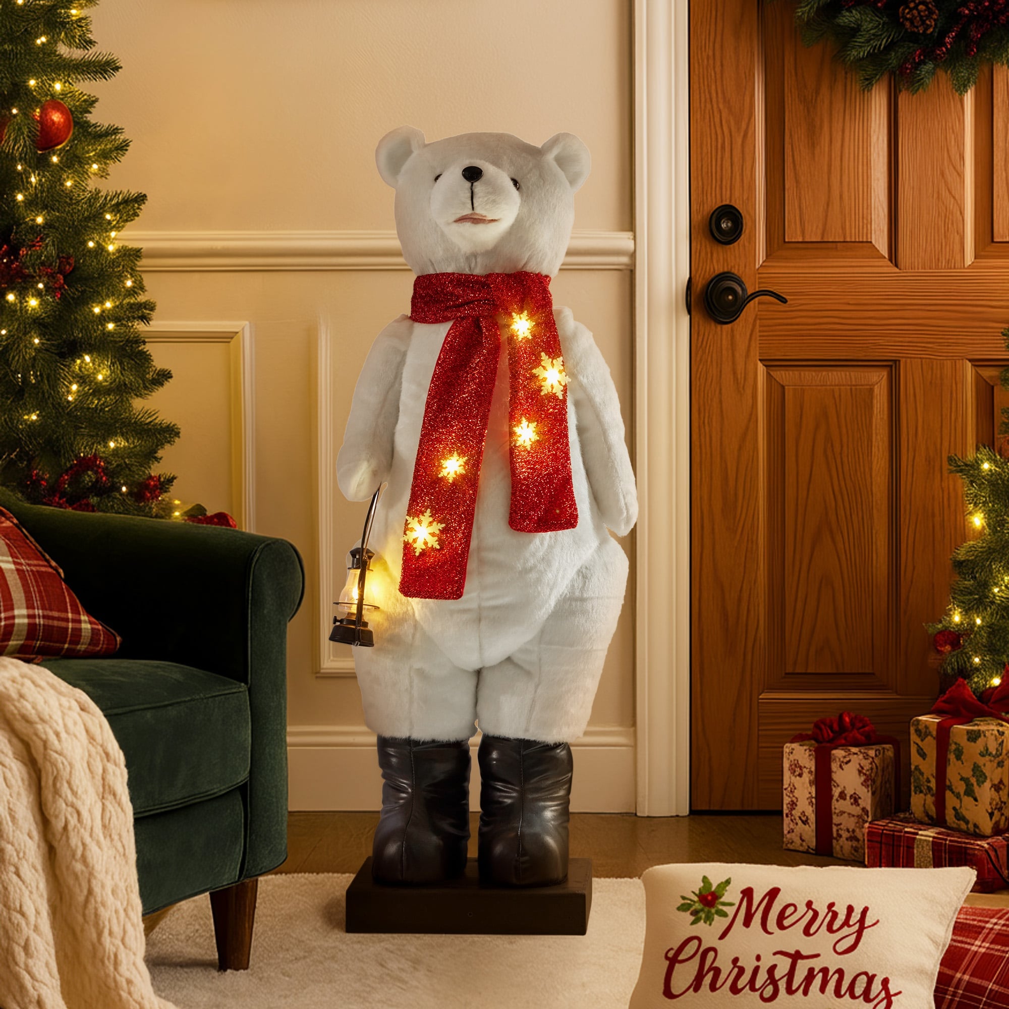 Large Musical Christmas Bear