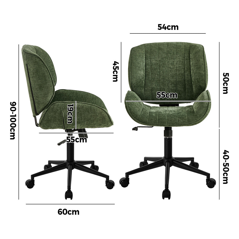 Armless Office Chair Mid Back Swivel Green | Simpledeals