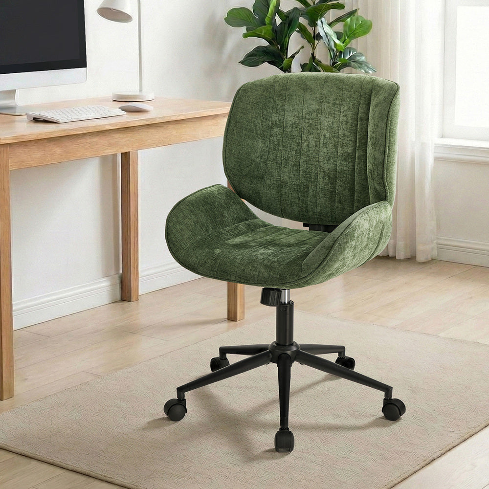 Armless Office Chair Mid Back Swivel Green | Simpledeals