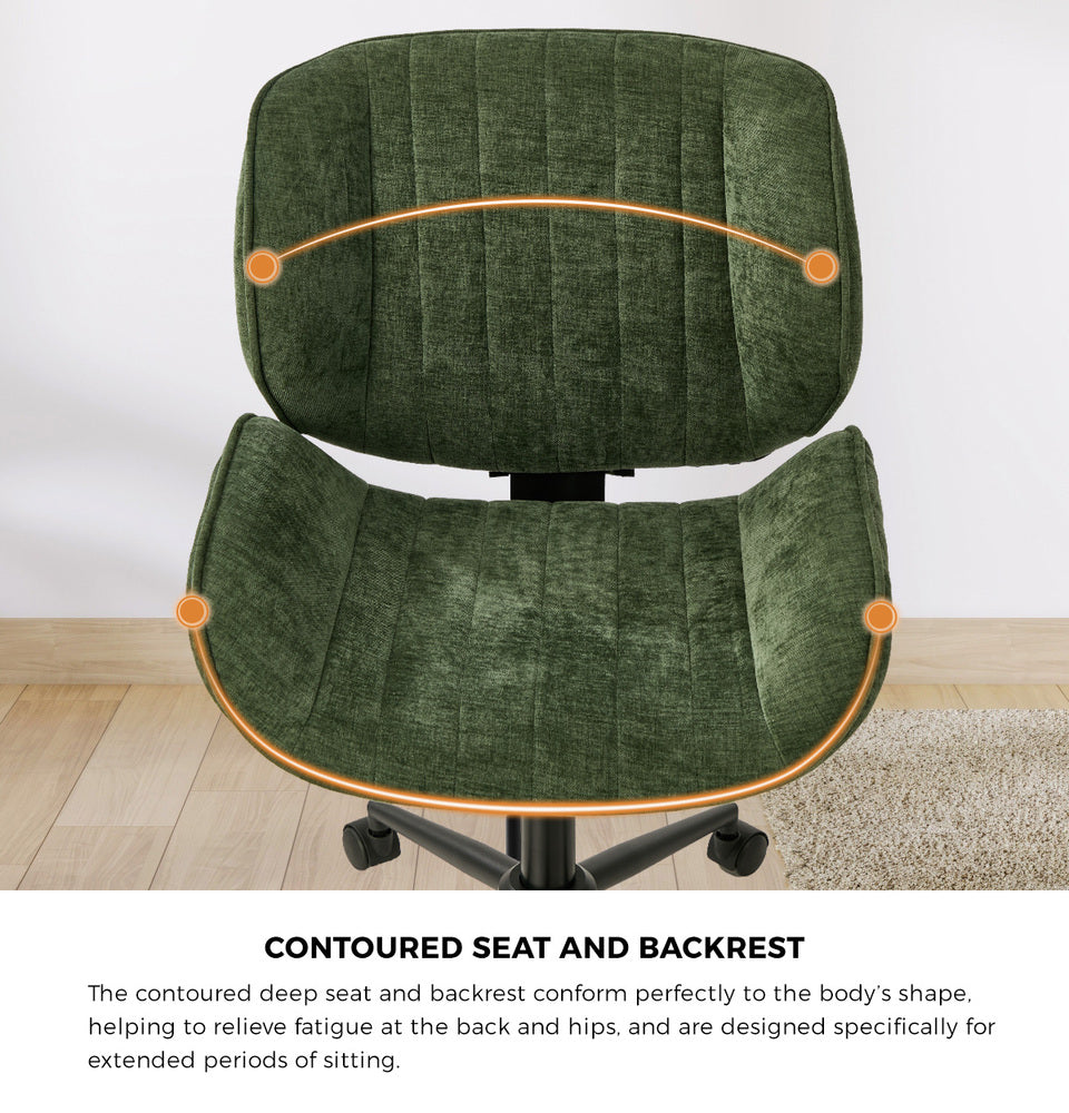 Armless Office Chair Mid Back Swivel Green | Simpledeals