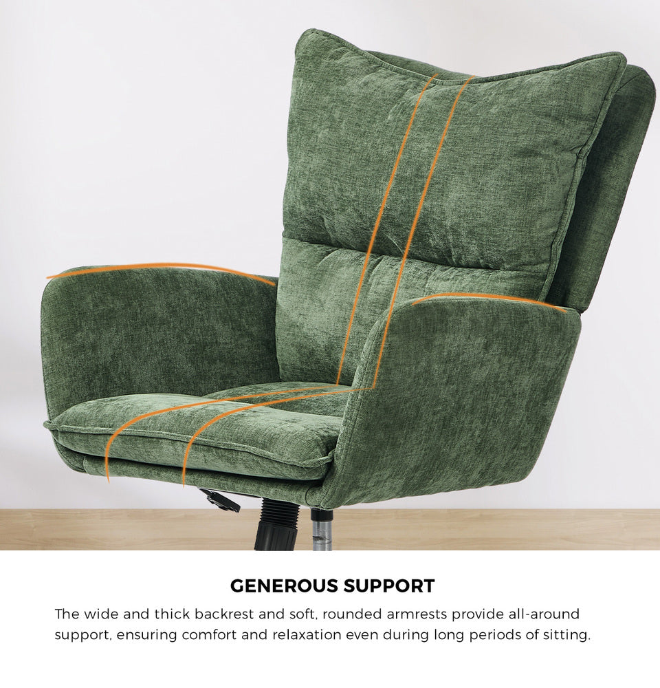Office Chair Wide Seat Green