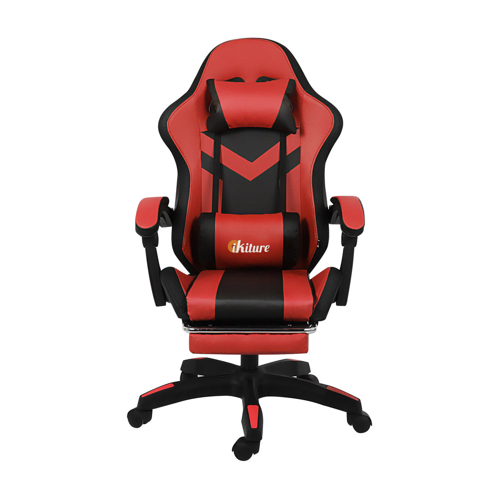 Gaming Chair 7 RGB LED 8 Points Massage Racing Recliner Office Computer Black