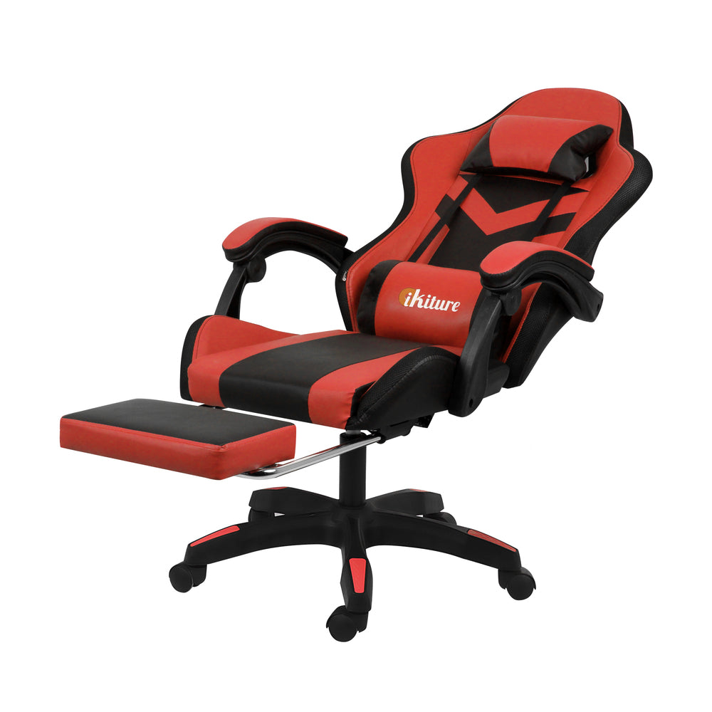 Gaming Chair 7 RGB LED 8 Points Massage Racing Recliner Office Computer Black