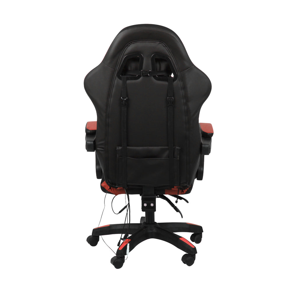 Gaming Chair 7 RGB LED 8 Points Massage Racing Recliner Office Computer Black