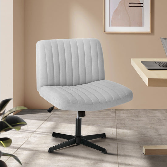 Mid Back Armless Office Chair Adjustable Wide Seat Grey