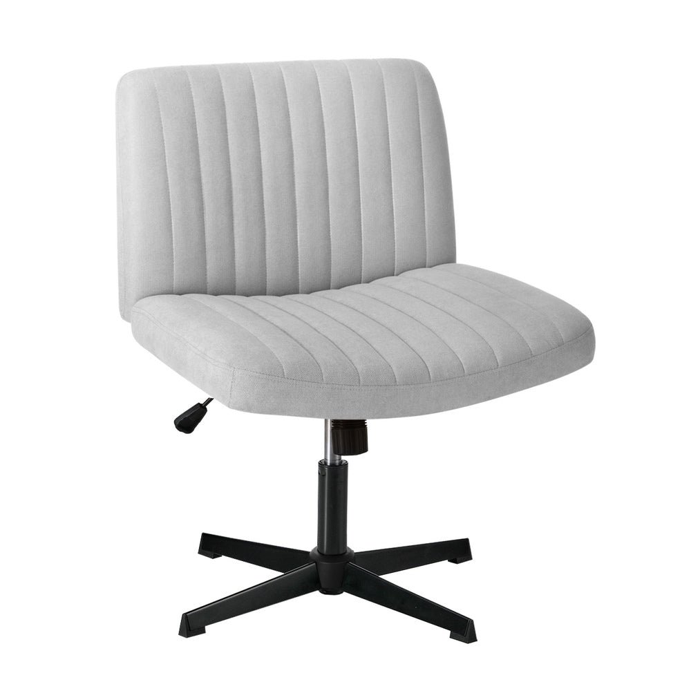 Mid Back Armless Office Chair Adjustable Wide Seat Grey Ergonomic Desk Chair