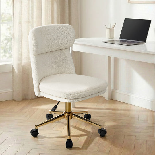 Armless Office Chair Mid Back Computer Desk Chair