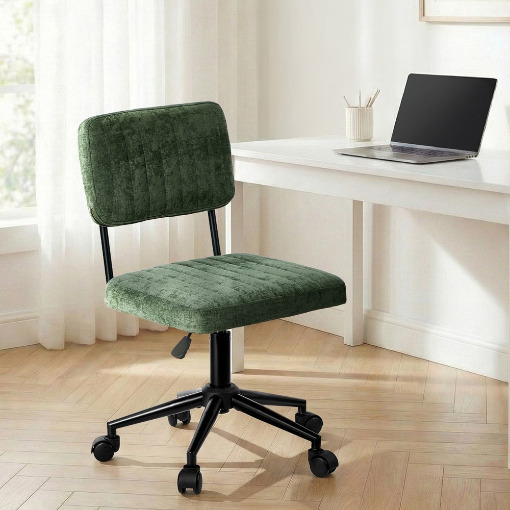 Mid Back Armless Office Chair Swivel Green | Simpledeals