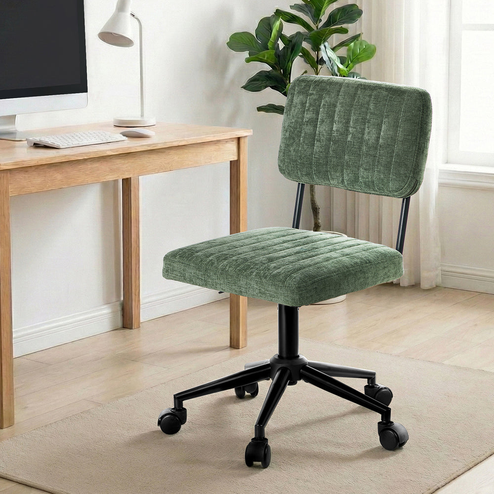Mid Back Armless Office Chair Swivel Green | Simpledeals