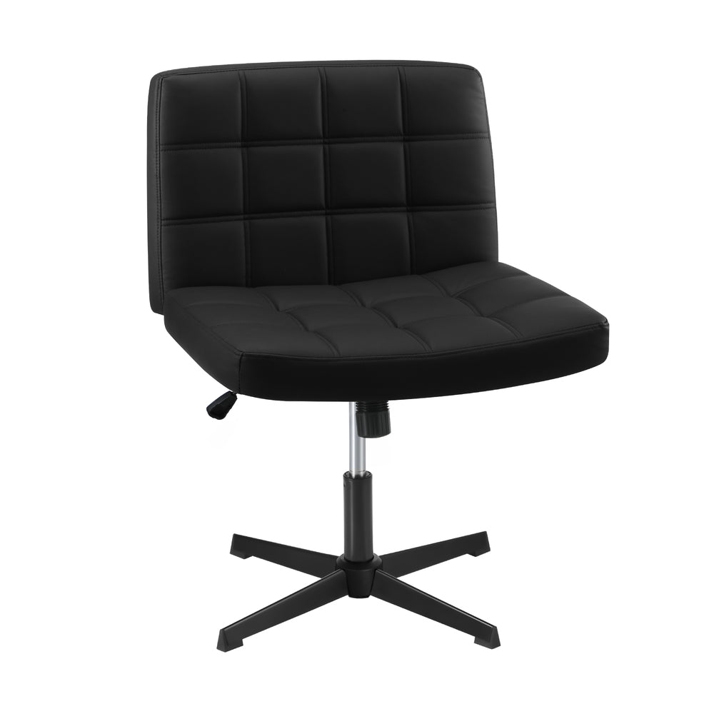 Mid Back Office Chair Wide Seat Black/Brown/White