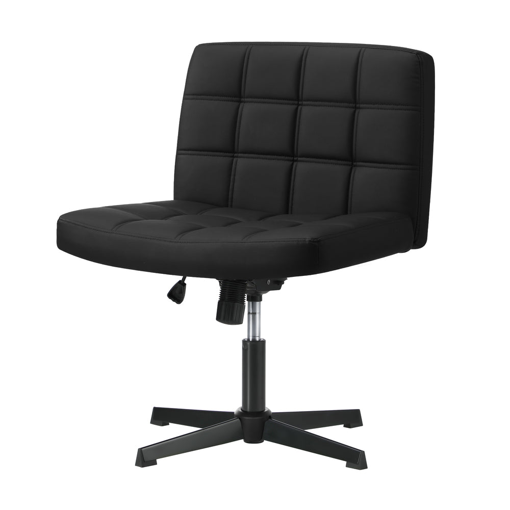 Mid Back Office Chair Wide Seat Black/Brown/White